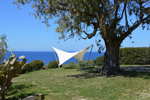 Ausblick aufs Meer vom Ferienhaus Villa Tresino im Cilento