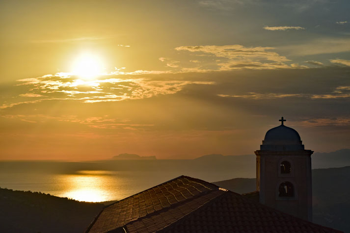 Ferienhaus Casa Vatolla, Sonnenuntergang über dem Meer