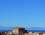 Blick von der Terrasse aufs Meer