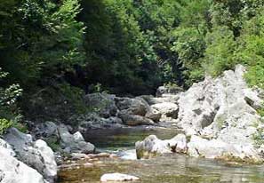 Bademöglichkeit im kühlen Wasser